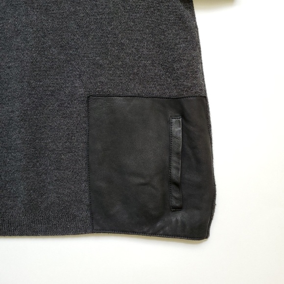 J. Crew | Merino Wool Leather Pocket Tee Shirt - Picture 6 of 8